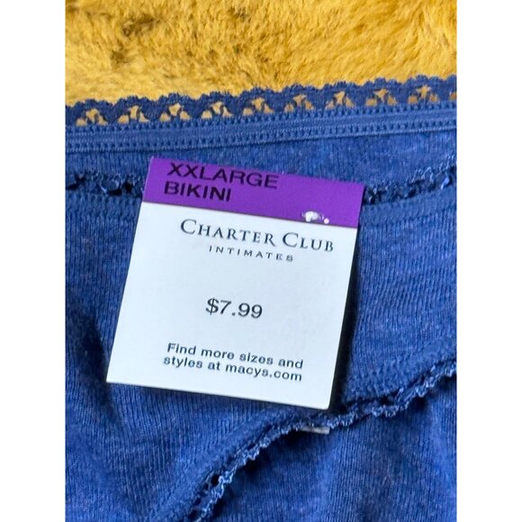 Charter Club Womens Everyday Cotton Bikini Underwear, Galaxy Blue, Size XXL, NWT - Picture 3 of 4